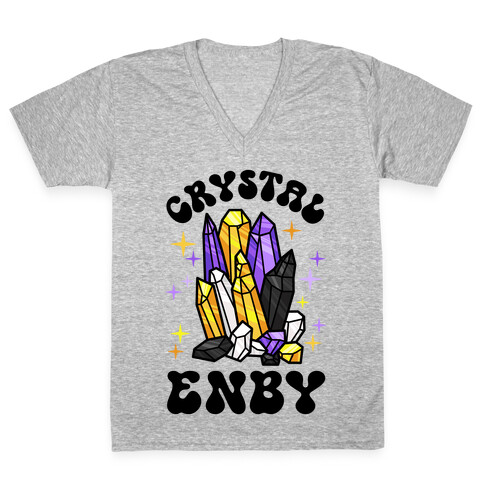 Crystal Enby V-Neck Tee Shirt