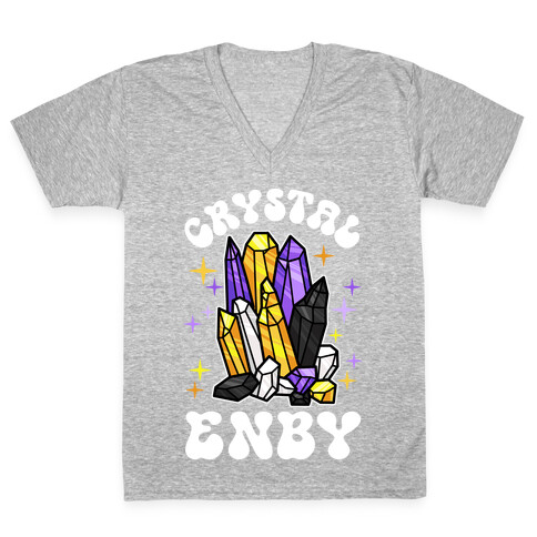 Crystal Enby V-Neck Tee Shirt