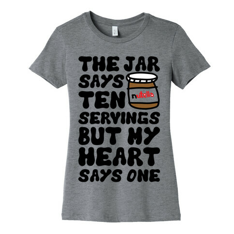 Nutella Servings Of The Heart Womens T-Shirt