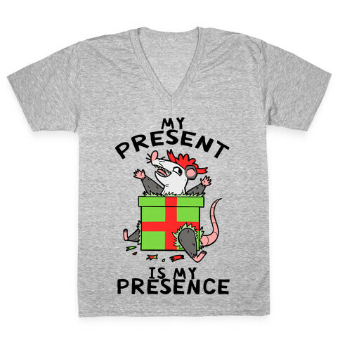My Present Is My Presence V-Neck Tee Shirt