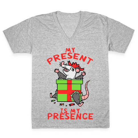 My Present Is My Presence V-Neck Tee Shirt