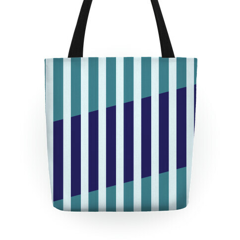 Cut Stripes Pattern Tote (Blue) Tote