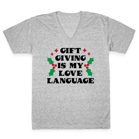 Gift Giving Is My Love Language Christmas V-Neck Tee Shirt