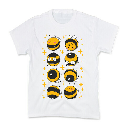 Rolling Bee Pattern Kids T-Shirt