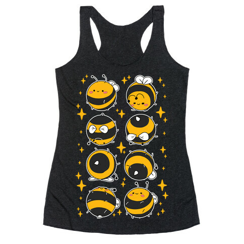 Rolling Bee Pattern Racerback Tank Top