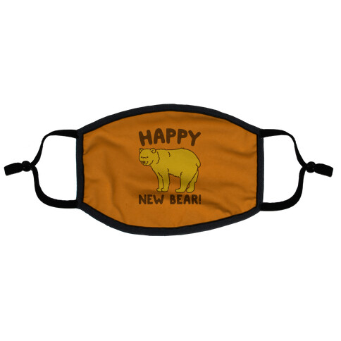 Happy New Bear  Flat Face Mask