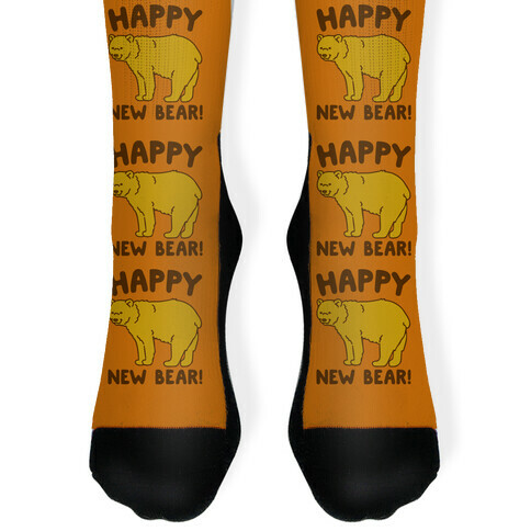 Happy New Bear  Sock