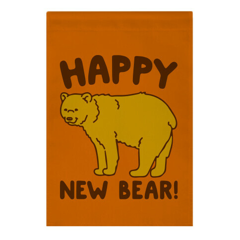 Happy New Bear  Garden Flag