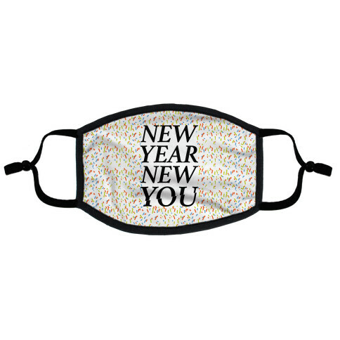 New Year New You Parody White Print Flat Face Mask