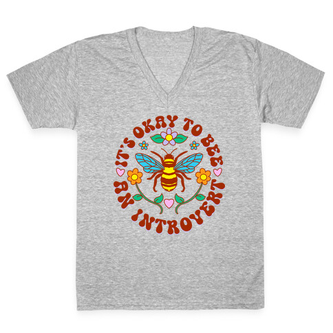 It's Okay To Bee An Introvert V-Neck Tee Shirt