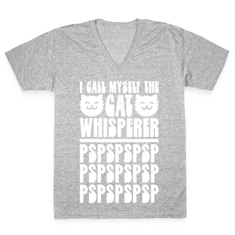 I Call Myself The Cat Whisperer V-Neck Tee Shirt