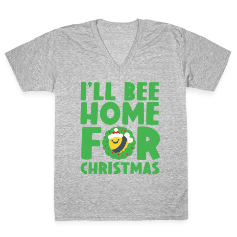 I'll Bee Home For Christmas V-Neck Tee Shirt