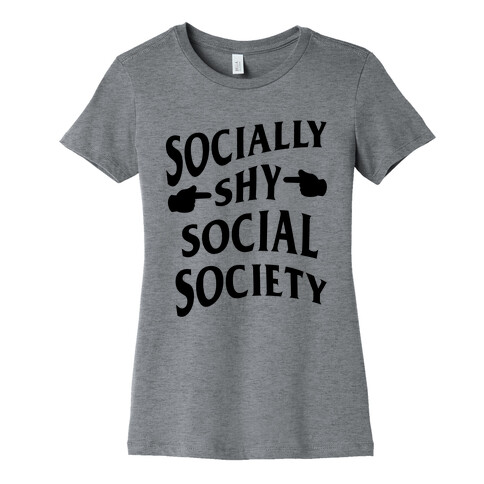 Socially Shy Social Society (black) Womens T-Shirt