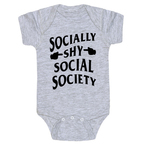Socially Shy Social Society (black) Baby One-Piece