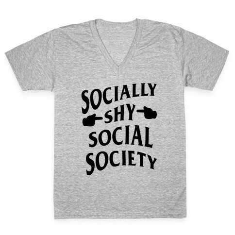 Socially Shy Social Society (black) V-Neck Tee Shirt