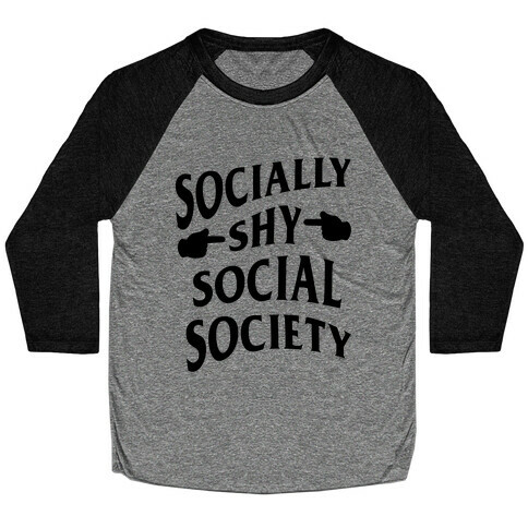 Socially Shy Social Society (black) Baseball Tee