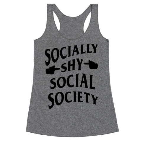Socially Shy Social Society (black) Racerback Tank Top