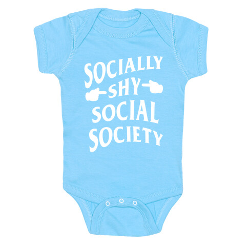 Socially Shy Social Society (white) Baby One-Piece
