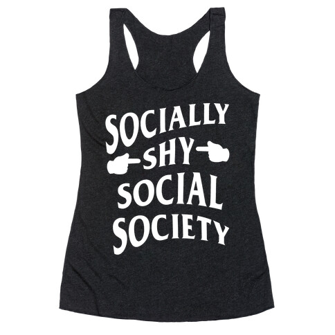 Socially Shy Social Society (white) Racerback Tank Top