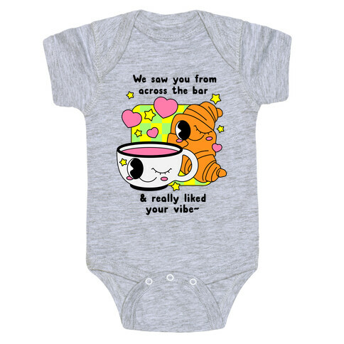 We Saw You From Across the Bar Coffee & Croissant  Baby One-Piece