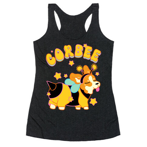 Corbee Corgi in a Bee Costume Racerback Tank Top