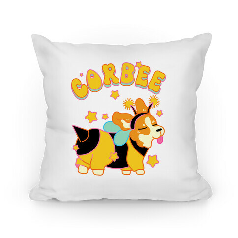 Corbee Corgi in a Bee Costume Pillow