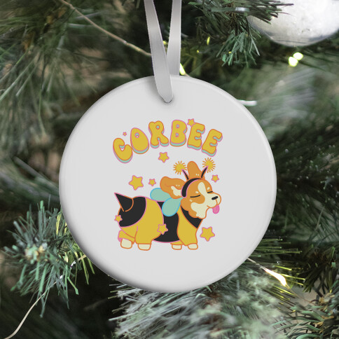 Corbee Corgi in a Bee Costume Ornament