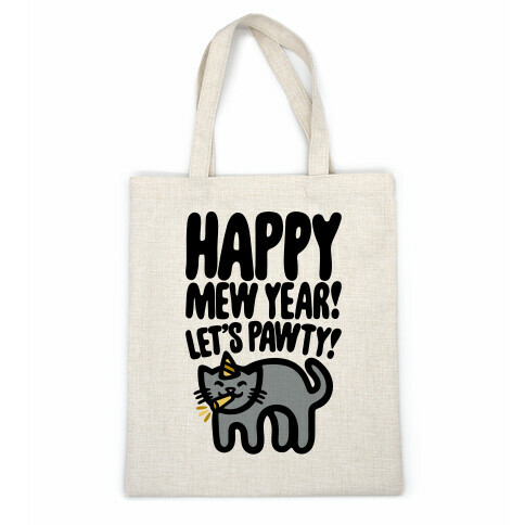 Happy Mew Year Let's Pawty Casual Tote