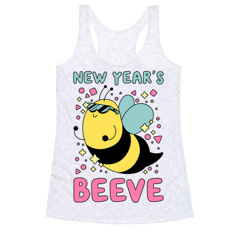 New Year's Beeve (New Year's Party Bee) Racerback Tank Top