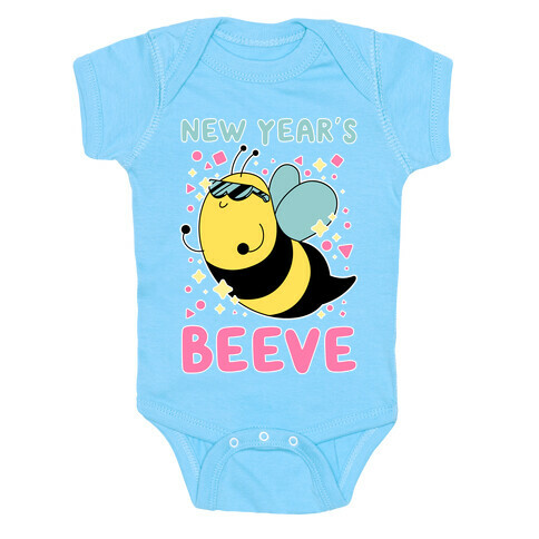 New Year's Beeve (New Year's Party Bee) Baby One-Piece