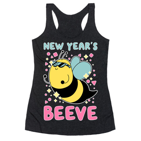 New Year's Beeve (New Year's Party Bee) Racerback Tank Top