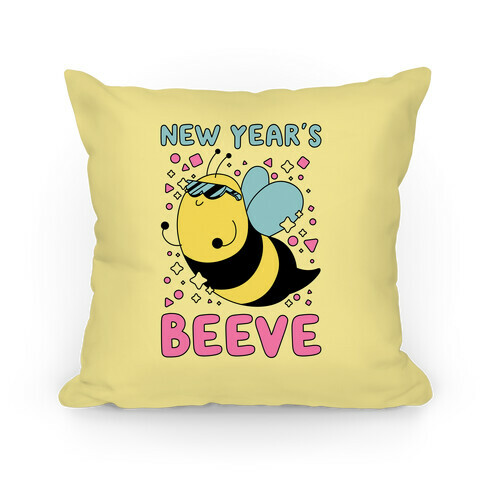 New Year's Beeve (New Year's Party Bee) Pillow