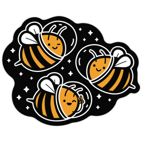 Space Bees Die Cut Sticker