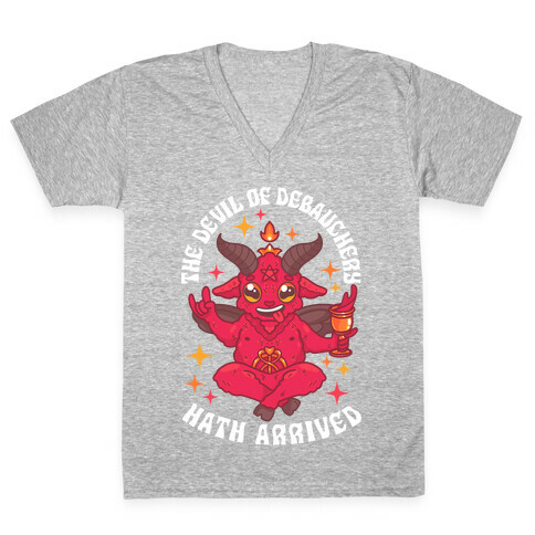 The Devil of Debauchery Hath Arrived V-Neck Tee Shirt