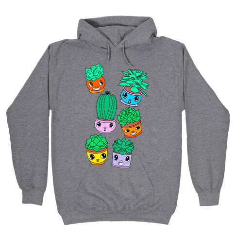 Cute Cartoon Succulents Hooded Sweatshirt