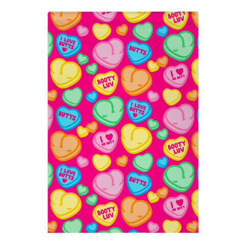 Candy Heart Butts Garden Flag