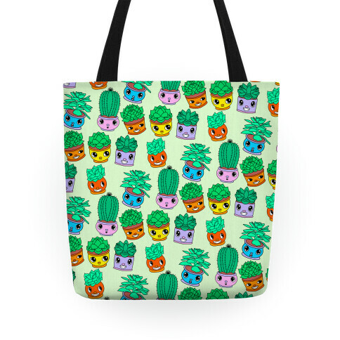 Cute Cartoon Succulents Tote