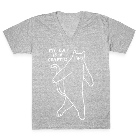 My Cat Is A Cryptid V-Neck Tee Shirt