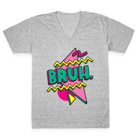 Bruh 90s Parody V-Neck Tee Shirt