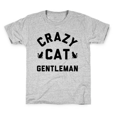 Crazy Cat Gentleman Kids T-Shirt