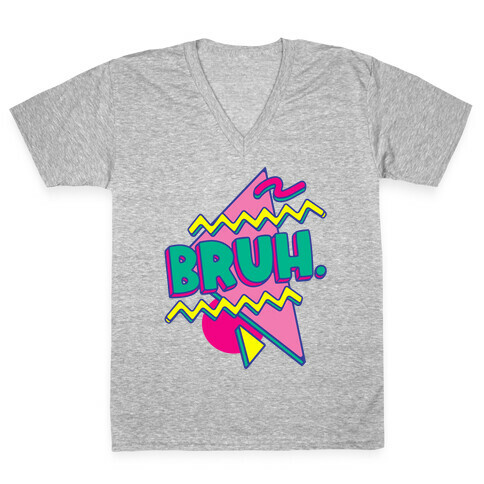 Bruh 90s Parody V-Neck Tee Shirt