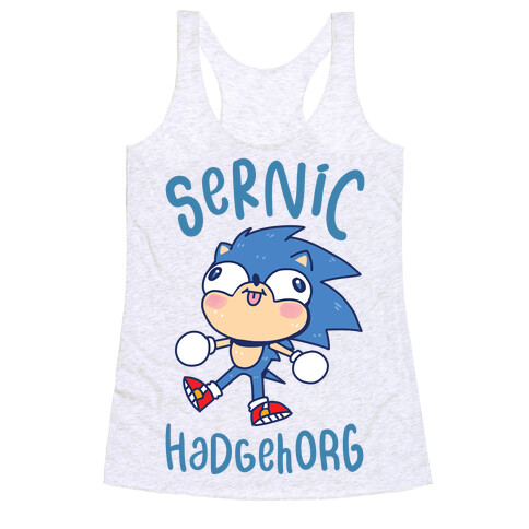 Derpy Sonic Sernic Hadgehorg Racerback Tank Top