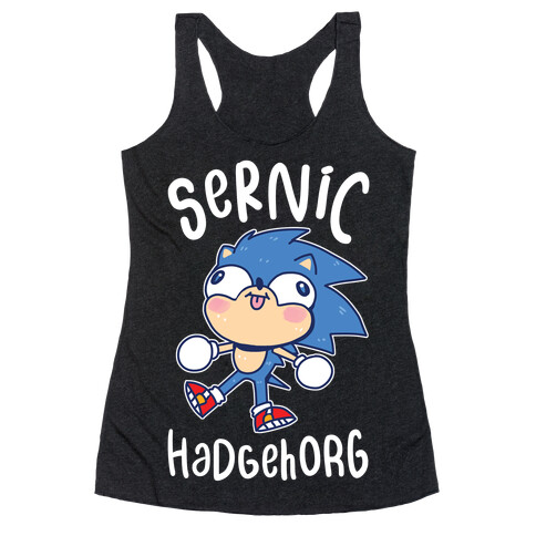 Derpy Sonic Sernic Hadgehorg Racerback Tank Top