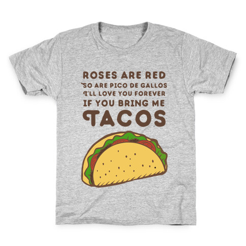 Roses Are Red Taco Poem Kids T-Shirt