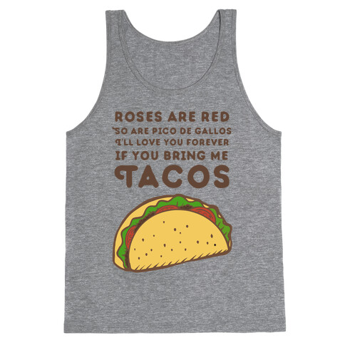 Roses Are Red Taco Poem Tank Top