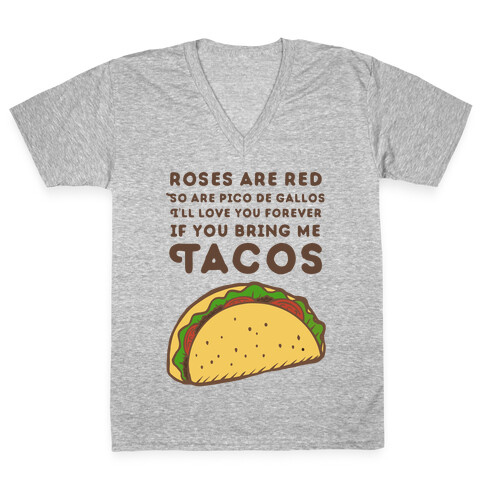 Roses Are Red Taco Poem V-Neck Tee Shirt