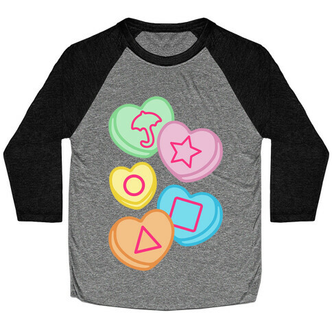 Candy Hearts Honey Comb Candy Parody Baseball Tee