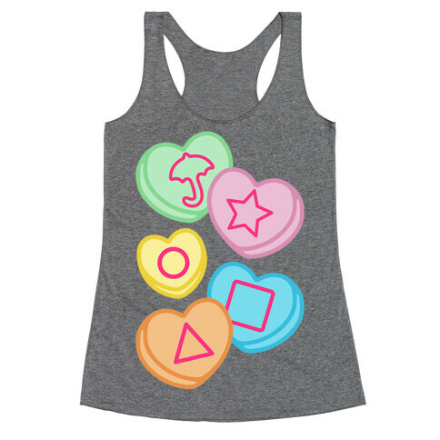 Candy Hearts Honey Comb Candy Parody Racerback Tank Top