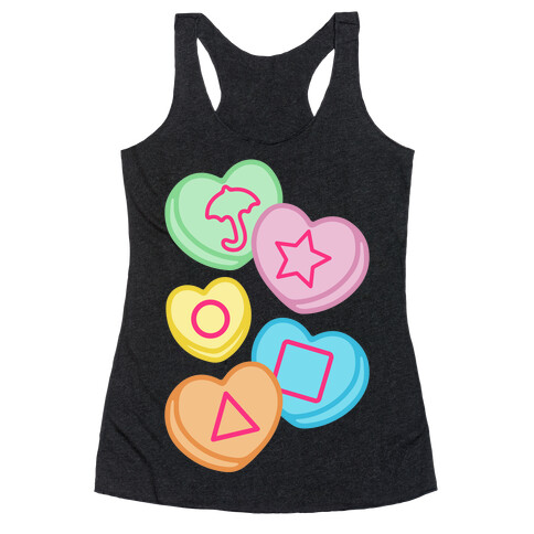 Candy Hearts Honey Comb Candy Parody Racerback Tank Top