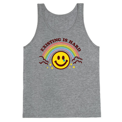 Existing Is Hard Rainbow Smile Tank Top
